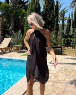 Pareo Wickelrock Paris 9 Pareo Wickelrock Paris -Herz Schmuck Geschaft Langer Pareo Mesh Transparent Strandkleidung Bikinikleidung Knopf Paris schwarz Cindy Boccia 2