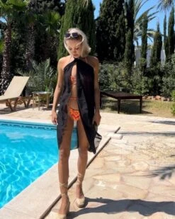 Pareo Wickelrock Paris 10 Pareo Wickelrock Paris -Herz Schmuck Geschaft Langer Pareo Mesh Transparent Strandkleidung Bikinikleidung Knopf Paris schwarz Cindy Boccia 3