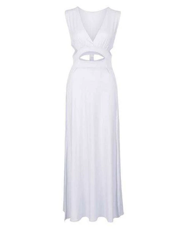 Langes Cut-Out Schlitz Kleid Dina – Bild 2