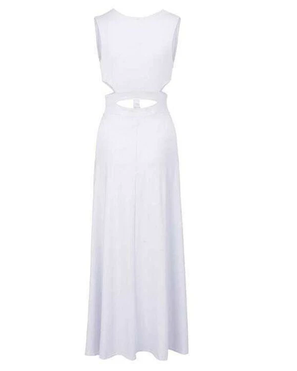 Langes Cut-Out Schlitz Kleid Dina – Bild 4