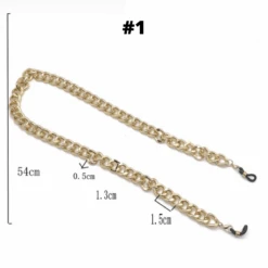 Masken Ketten Schmuck Romina -Herz Schmuck Geschaft Maskenkette Kette Masken Stoffmasken Mundschutz Gliederkette Sonnenbrille Brillenkette Romina gold 1 339897