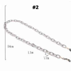 Masken Ketten Schmuck Romina -Herz Schmuck Geschaft Maskenkette Kette Masken Stoffmasken Mundschutz Gliederkette Sonnenbrille Brillenkette Romina silber 2 768554