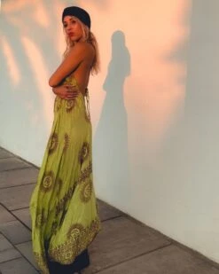 Langes Kleid Green Goa 11 Langes Kleid Green Goa -Herz Schmuck Geschaft Maxikleid Kleider Damen Bodenlang Kleid Sommer Boho Hippie Goa Fashion Style Rueckenfrei Om Indian Green Goa Cindy 1 910214