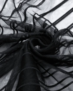 Kleid Mesh Valeria -Herz Schmuck Geschaft Mesh Kleid transparent Festival Strandkleid Streifen schwarz Valeria 3 667272