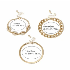 Armband Set Glitter Seashell 15 Armband Set Glitter Seashell -Herz Schmuck Geschaft Multi Armband Armketten Armschmuck Handgelenk Schmuck Accessoires Sets Gliederketten Muschelkette Muscheln Glitzer gold Glitter Seashell 1 350920