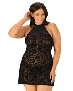 Negligee Carolina -Herz Schmuck Geschaft Negligees Dessous Lingerie Erotik Reizwaesche Unterwaesche Damen Kleid Transparent Mesh Caroline schwarz 4 136556