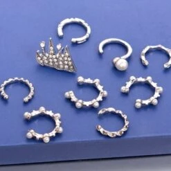Ohrringe Ear Cuff Maia 10 Ohrringe Ear Cuff Maia -Herz Schmuck Geschaft Ohrringe ear cuff set modeschmuck leichtmetall kunstperlen schmuck damen juststyle silber Maia 2 582775