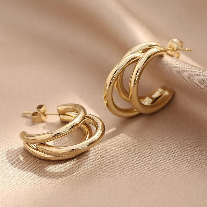 Goldene Ohrringe Shanta – Bild 4