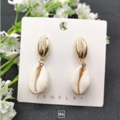 Ohrringe Sealife -Herz Schmuck Geschaft Ohrringe Sealife Muschel weiss gold goldene Muschel 1