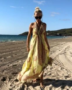 Om Maxikleid Chaya 9 Om Maxikleid Chaya -Herz Schmuck Geschaft Om Maxikleid Kleid Damen Sommerkleid Rueckenfrei luftig leicht Indien Boho Hippie Fashion Chaya gelb hellgruen rot Cindy Boccia 5