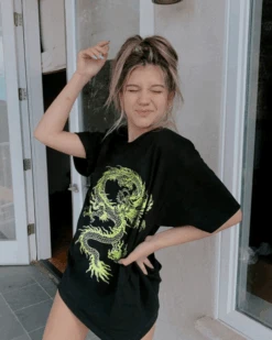 Oversize T-Shirt Dragon -Herz Schmuck Geschaft Oversize TShirt Shirt Fashion Drachen Japan Dragon 6 750249