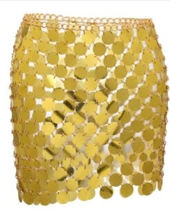 Disco Pailletten Rock Laviza -Herz Schmuck Geschaft Pailletten Disco Rock Platten Rund Kreise Festival Clubwear Laviza gold 1