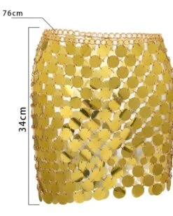 Disco Pailletten Rock Laviza -Herz Schmuck Geschaft Pailletten Disco Rock Platten Rund Kreise Festival Clubwear Laviza gold 3