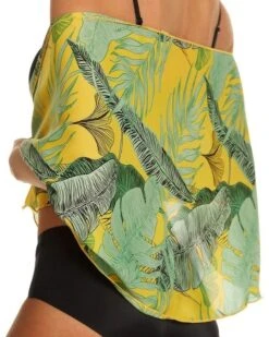 Pareo Cover-Up Tropicana 19 Pareo Cover-Up Tropicana -Herz Schmuck Geschaft Pareo Sarong Cover Up Beach Strand Tuch asymmetrisch Rock Top Pareos Boho Tropical hellgruen gruen blaetter 2