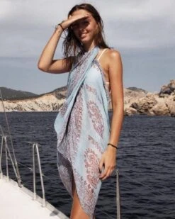 Pareo Ethno Kerala 7 Pareo Ethno Kerala -Herz Schmuck Geschaft Pareo Sarong Goa Tuch India Ethno Boho Hippie Om Ganesha multifunktional hellblau rot Kerala 2 578567