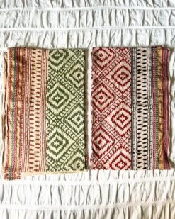 Pareo Tuch Denil 7 Pareo Tuch Denil -Herz Schmuck Geschaft Pareo Sarong Tuch Schal Pareos Boho Hippie Indien Blockprint Baumwolle Denil gruen rot 2