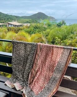 Pareo Tuch Aloka -Herz Schmuck Geschaft Pareo Sarong Tuch Schal Pareos Boho Hippie Indien Blockprint Baumwolle Detail 4