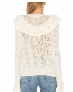 Pullover Helene -Herz Schmuck Geschaft Pullover Damen Spitzenpullover Strickpullover Knitted V Ausschnitt weiss Details Helen 2 592894