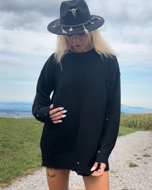 Langer Cut-Out Pullover Paulina – Bild 2