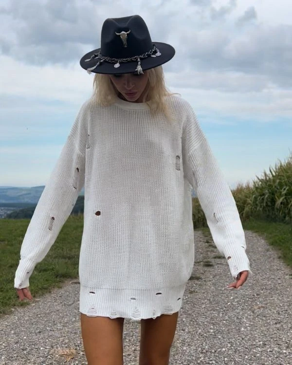 Langer Cut-Out Pullover Paulina – Bild 3