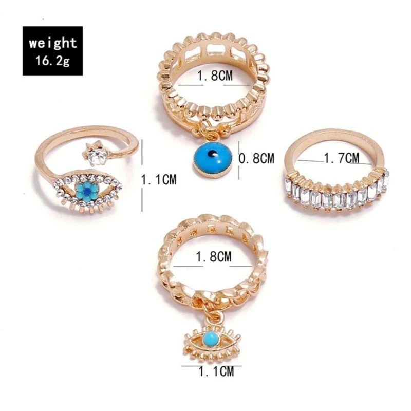 Ring Set Gold Fatima Eyes – Bild 3