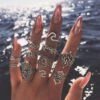 Boho Ring Set Flower Waves 2 Boho Ring Set Flower Waves -Herz Schmuck Geschaft Ring Set Fingerringe Damen Modeschmuck Ringe Boho Schmuck Steine Lotus Welles Blumen Elefanten Flower Wave 1