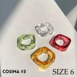Farbige Ringe Vintage Cosima -Herz Schmuck Geschaft Ringe Ringsets Acryl Ring Sets Vintage Retro Schmuck Accessoires Farbig Bunt diverse Formen Cosima gruen gelb rot transparent 3 725464
