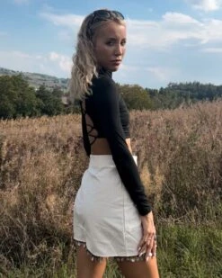 Mini Rock La Missy 17 Mini Rock La Missy -Herz Schmuck Geschaft Rock Damen Minirock Skirt Boho Hippie Anhaenger Deko Muscheln Asymmetrisch Reissverschluss creme beige La Missy Cindy 5