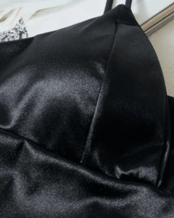 Satin Crop Top Joy -Herz Schmuck Geschaft Satin Top Crop Top Lingerie Damen Joy schwarz 1 528012