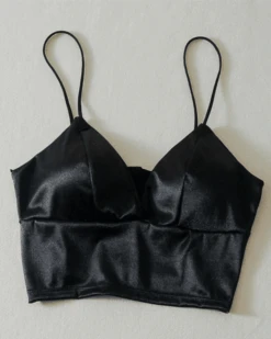 Satin Crop Top Joy -Herz Schmuck Geschaft Satin Top Crop Top Lingerie Damen Joy schwarz 2 978422