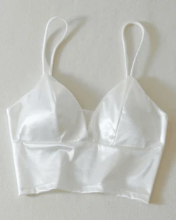 Satin Crop Top Joy -Herz Schmuck Geschaft Satin Top Crop Top Lingerie Damen Joy weiss 4 244162
