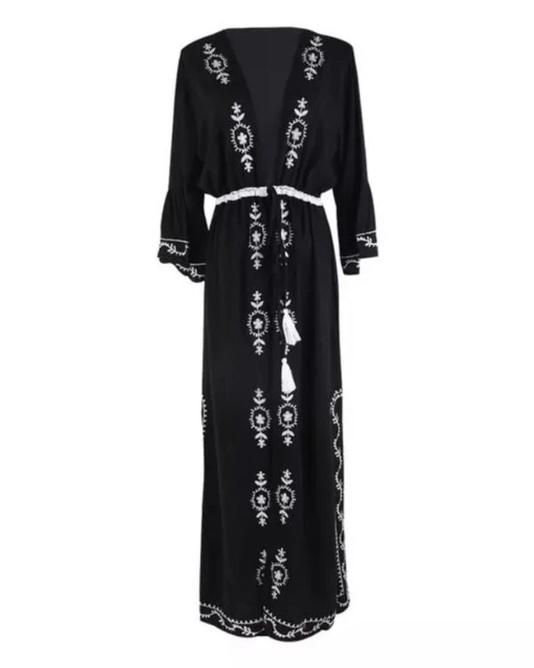 Schwarzer Kimono Indira 5 Schwarzer Kimono Indira – Bild 3