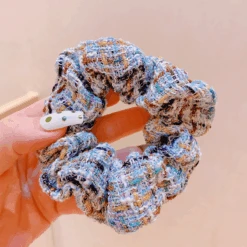 Scrunchie Nizza -Herz Schmuck Geschaft Scrunchie haargummi stoff gewoben chanel style elegant weich scrunchies viele farben haare haarschmuck nizza blau 255505