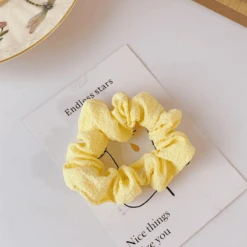 Scrunchies Haargummi Sunny -Herz Schmuck Geschaft Scrunchie haargummi stoff mesh blumen weich scrunchies viele farben haare haarschmuck haarband sunny gelb pastel 278895
