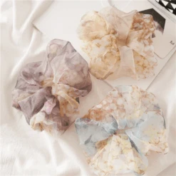 Scrunchie Agua Flores -Herz Schmuck Geschaft Scrunchie haargummi stoff mesh transparent style elegant weich scrunchies viele farben haare haarschmuck agua flores alle 1 214181