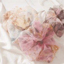 Scrunchie Agua Flores -Herz Schmuck Geschaft Scrunchie haargummi stoff mesh transparent style elegant weich scrunchies viele farben haare haarschmuck agua flores alle 3 839293