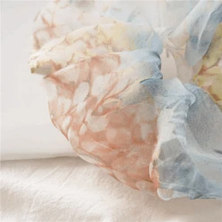 Scrunchie Agua Flores -Herz Schmuck Geschaft Scrunchie haargummi stoff mesh transparent style elegant weich scrunchies viele farben haare haarschmuck agua flores hellblau braun detail 745855