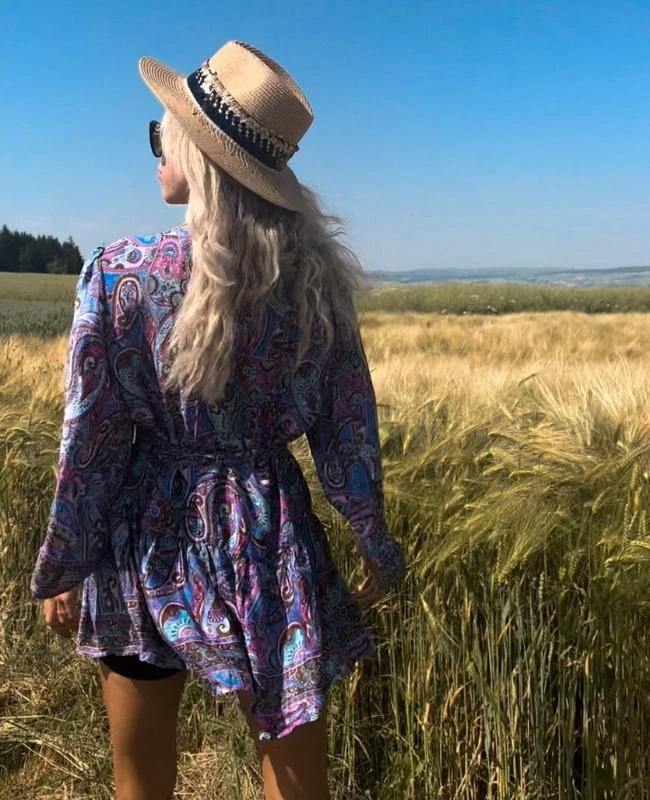 Paisley Seiden Kleid Mohana