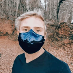 Herren Seidenmaske Mistery -Herz Schmuck Geschaft Seidenmaske Maske aus Seide Stoffmaske Seide Silkmask Korbform Maske Damen Herren Kinder Corona Schweiz Fashion blau MISTERY Herrenmaske Rem 1 724954