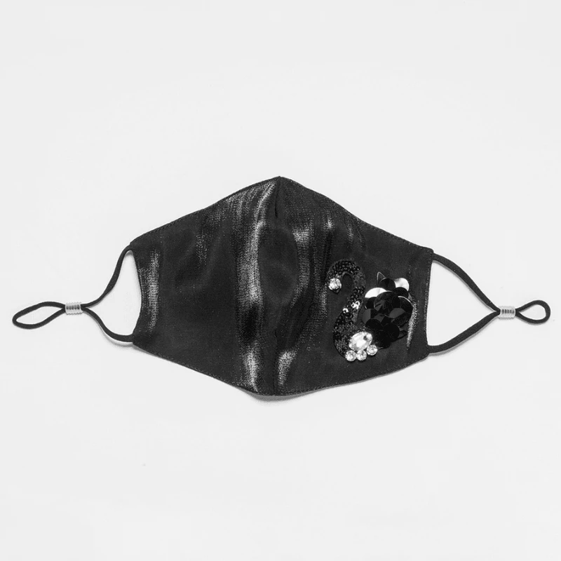 Schwarze Designer Maske Black Swan – Bild 3