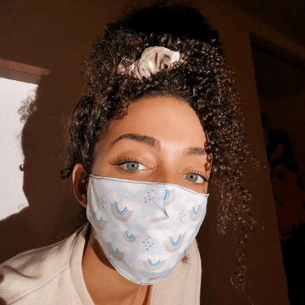 Seiden-Baumwolle Schutzmaske Rainbow