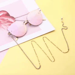 Sonnenbrille Kette Shiny -Herz Schmuck Geschaft Sonnenbrillenkette Brillenkette Accessoires Sommer Glitzer Strasssteine gold Shiny 1 205578