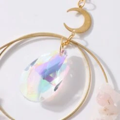 Suncatcher Little Moon Energie -Herz Schmuck Geschaft Sonnenfaenger Suncatcher Lichtspiel Sonne Dekoration Home Zuhause Prismen Steine Symbole Energetisch Mond Edelsteine little moon energy gold rosa 4