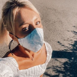 Kettenmaske Blau Worldmap -Herz Schmuck Geschaft Stoffmaske Kettenmaske Hinterkopf Kette Maske Mundschutz Atemschutz Fashion Style Design Damen Herren Schweiz Weltkarte Worldmap Blue Worldmap Cindy 5 374206