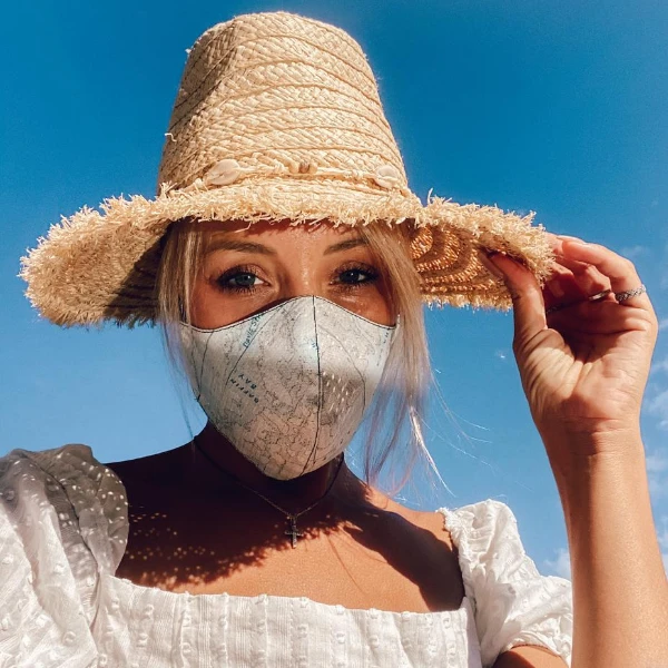 Kettenmaske Blau Worldmap