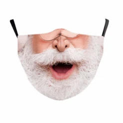 Weihnachts-Maske Santaclaus -Herz Schmuck Geschaft Stoffmaske Maske Schweiz Corona Weihnachtsmaske Weihnachtsmann Christmas Mundschutz Fashion Masken Santaclaus 1 160194