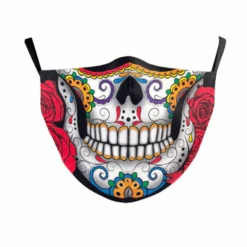 Stoffmasken Skull Faces -Herz Schmuck Geschaft Stoffmaske Mundschutz Atemschutz Hygienemaske Maske Corona Schweiz Totenkopf Rosen Skull Masken Damen herren Skull Faces Mexican Skull 1 245543