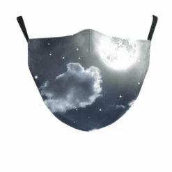 Stoffmaske Universe Moon 12 Stoffmaske Universe Moon -Herz Schmuck Geschaft Stoffmaske Mundschutz Atemschutz Maske Damen Herren Filtereinalge Fashion Designner maske Mond Universum Universe Moon Himmel 1 463446