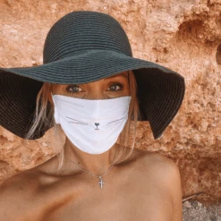 Stoffmaske White Cat