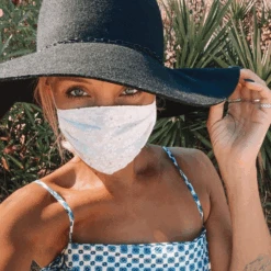 Boho Maske Jasmine -Herz Schmuck Geschaft Stoffmaske Mundschutz Maske Bohemian Blumen Ibizastyle weiss Jasmine Cindy 3 341705